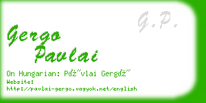 gergo pavlai business card